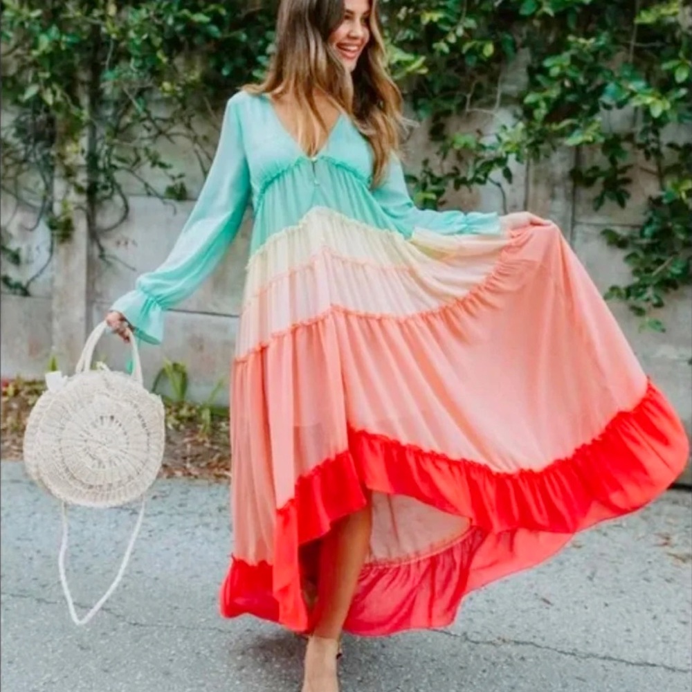 Vici Wavelength Rainbow Tiered high-low Maxi size S
